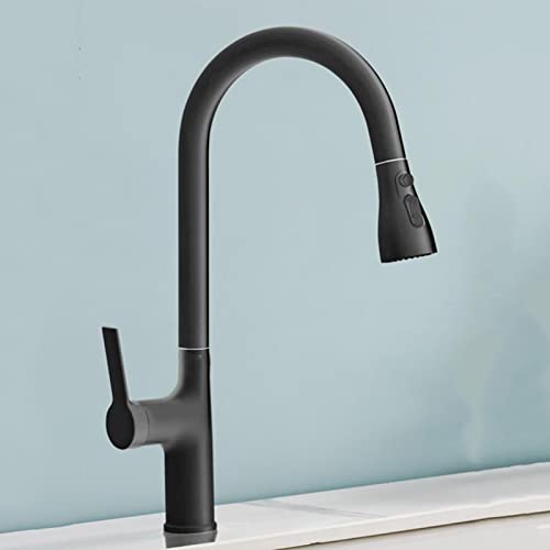 Robinet de cuisine avec douchette mitigeur évier pivotant télescopique gris - 2