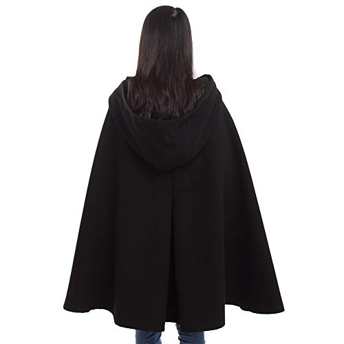 GRACEART Gothic Mittelalter Unisex Poncho Cape Fledermaus Shal Umhang Überwurf (Kurz- Schwarz)