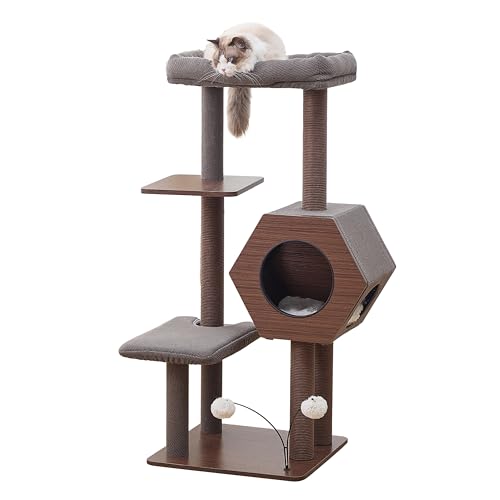 PetPals 5-Level 46.4” Mid-Century Modern Cat Tree...