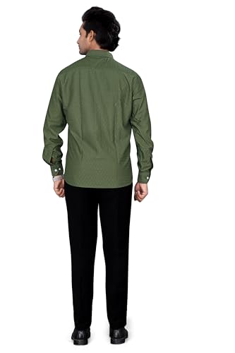 Image of EVERGLADE Men's Casual Shirt | Textured Poly Blend | Regular Fit | Full Sleeve