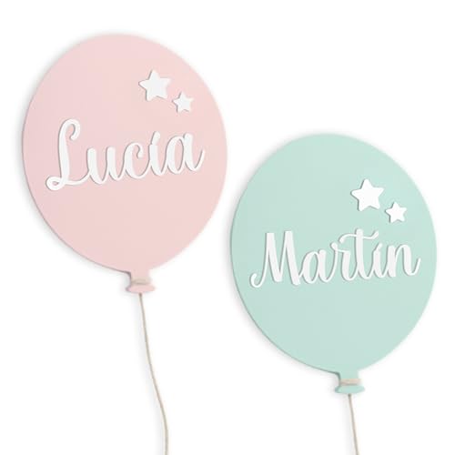 Tres Aristas | Balão decorativo com nome personalizado | decoração infantil para quarto de crianças e bebés | presente original para o nascimento ou aniversário