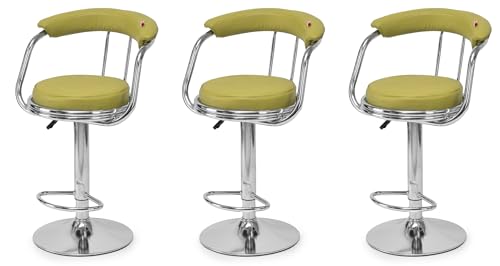 Image of GOYALSON Classic Height Adjustable and Revolving Bar Stool Kitchen Chair (3, Green)