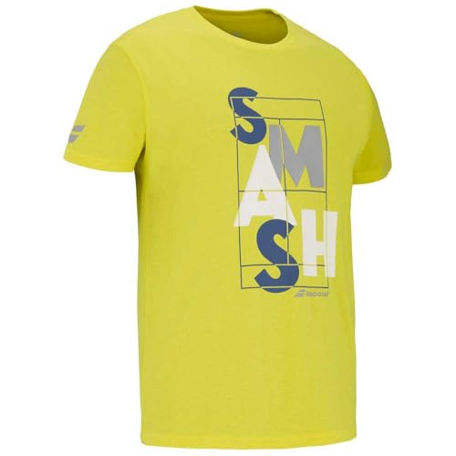 T-Shirt Babolat Exercise Message Jaune pour Homme en Coton - 3