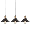 CLAXY Farmhouse mini Pendant Light Adjustable Bronze Hanging Pendant Lighting for Kitchen Bar Restaurant Bedroom-3 Pack