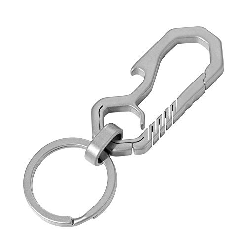 BOYOU Titanium Keychain with Key Ring Key Organizer for Key Rings Cool Key Chains for Mens Carabiner Keychain Key Holder for Belt Car Key Chain (Bottle Opener)