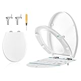 SONGMICS Tapa de WC en Forma de O, Cierre Suave, Asa, Extraíble con Clip, Tapa...