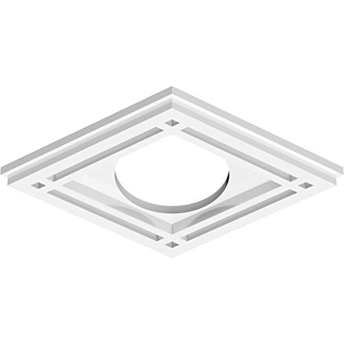 Image of Ekena Millwork CMP12X8DD-04000 Diamond Architectural Grade PVC Contemporary Urethane Ceiling Medallions 12 inchW x 8 inchH x 4 inchID x 4 1 /4 inchC x 1 inchP