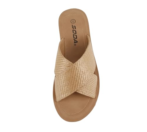 Image of Soda LUCY ~ Women Open Toe Flatform Platform Crisscross Band Upper Fashion Slide Sandals