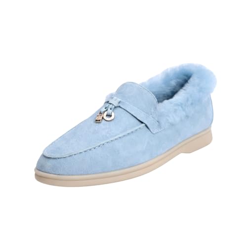 Image of Women's Summer Charms Suede Loafers - Premium Sheepskin Unlined Upper,Classic or Styles with Metal Detail for Casual, Office, Travel & All Day Wear