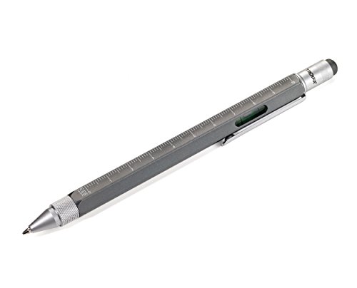 Stylo à bille multifonctions TROIKA CONSTRUCTION PIP20/TI couleur titane avec règles
