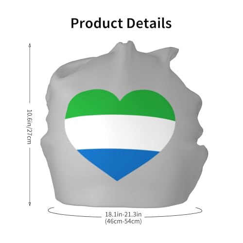 Love Sierra Leone Flag Children Hip Hop Knitted Hat Kids Elastic Leisure Knit Cap Warm Sleep Beanies Black2