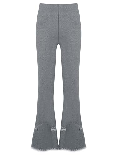 JEATHA Girls Flare Leggings High Waist Bootcut Yoga Pants Cute Bowknots Bell-Bottoms Trousers for Kids3