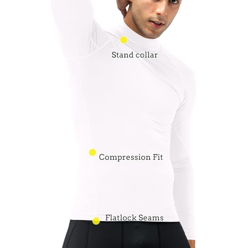 Men's Compression Shirts Long Sleeve Athletic Running Tops Football Turtle Neck Shirts Sport Baselayer Undershirt4