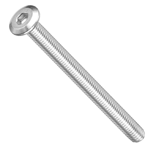 Image of METALLIXITY Flat Head Hex Socket Cap Screws Bolts(M5-0.8x60) 30Pcs, 304 Stainless Steel Hex Socket Furniture Bolts Screws - for Furniture Woodworking Project, Silver Tone