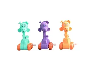 Negi Wind-Up Toy Set of 3 Animal Models, BIS Approved Safe Toys for Kids, Fun Moving Figures with Forward Motion & Head Action, Durable Plastic Wind-Up Playset for Boys & Girls, Multicolor
