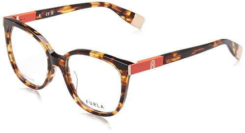 Furla VFU720 0743 Avana Marrone/Giallo Lucida Eyewear Woman Acetate, Butterfly, 52