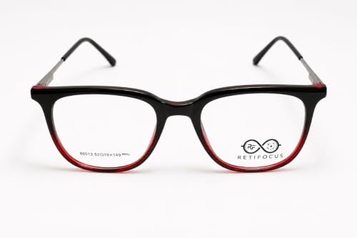 Image of Soft Square Optical Eyeglass Frame for Men & Women, Front with Metal Temples, Clear Demo Lenses, Lightweight Mixed Material Frame, Ribbed Temple Design for Prescription Lens Replacement