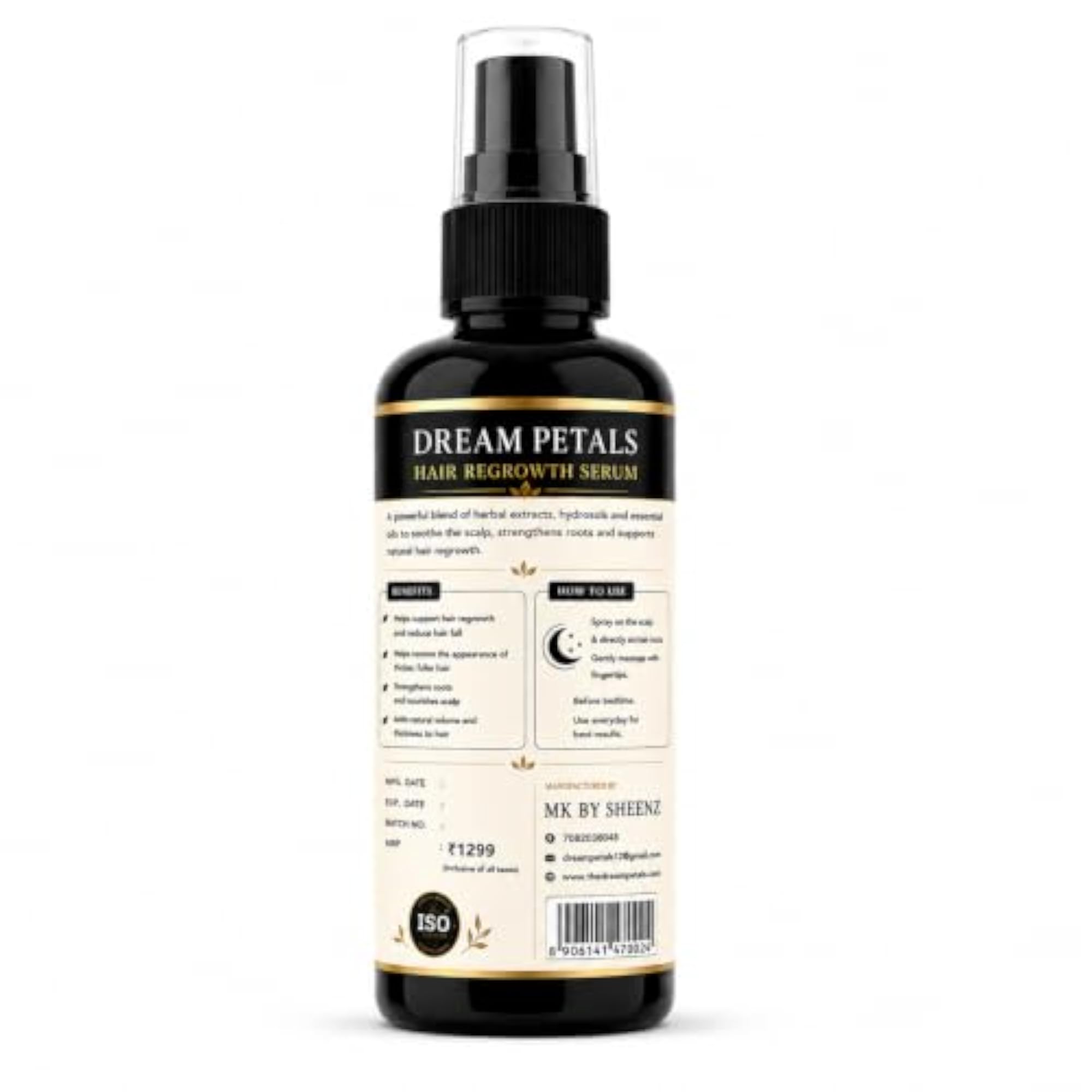 Hair Regrowth Serum with Herbal Extracts, Scalp Care