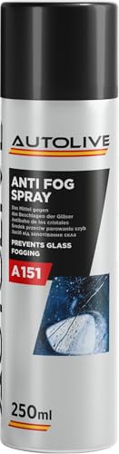 AUTOLIVE Spray Antivaho 250 ml – Limpiador de Lunas y Parabrisas de Coche – Prevención de Vaho y Condensación en Cristales Interiores – Anti-Fog para Máxima Visibilidad