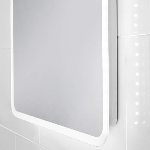 Pebble Grey™ Globe Illuminated LED Bathroom Mirror with Concealed Heated Demister Mirror Pad and Motion Sensor Switch | 600 x 800 | IP44 Rated | 10 Year Guarantee