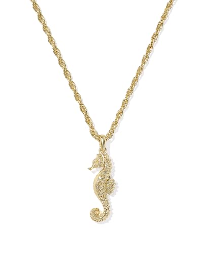 Kendra Scott Seahorse Short Pendant Necklace in Gold Metal 14k Gold-Plated Brass Fashion Jewelry for Women