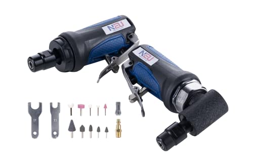 Air Die Grinder,PNEUPACTURE Mini Air Die Grinder Set,25000rpm and 20000rpm,with 1/4'' and 1/8'' Collet,Apply to Working in Tight Spaces