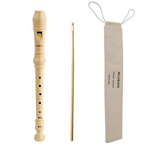 HUAWIND Descant Soprano Recorder German Style 8 Hole for kids With Cleaning Rod