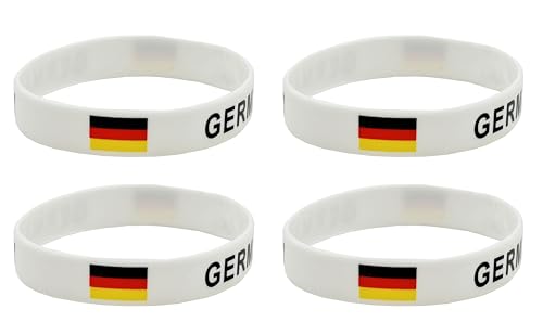 LLBFHH 4 Pcs Germany German Country Flag Rubber Bracelets, National Flag Silicone Bracelet, Rubber Wristbands Patriotic Decorations Gift