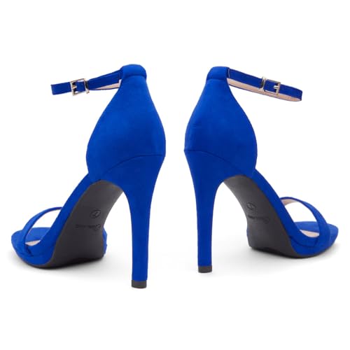 Image of Shoe Land Women's High Heels - Open Toe Stiletto Heels with Adjustable Ankle Strap | Dressy Sexy Strappy Heeled Sandals for Wedding, Prom, Party & Evening Wear