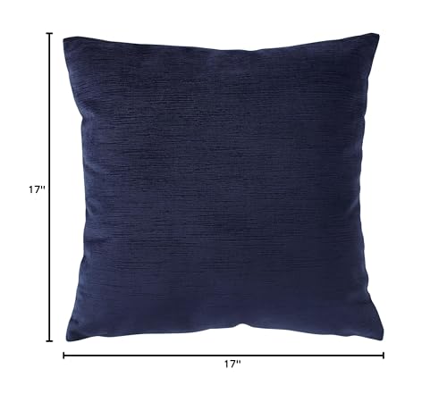 Amazon Brand – Rivet Velvet Texture Decorative Throw Pillow, 17" x 17", Midnight