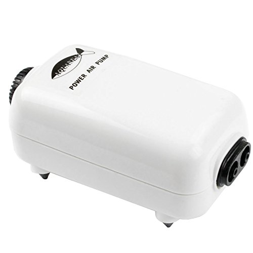 AQUANEAT Aquarium Air Pump Adjustable 65GPH with Accessories 2 Outlets up to 50Gal Fish Tank