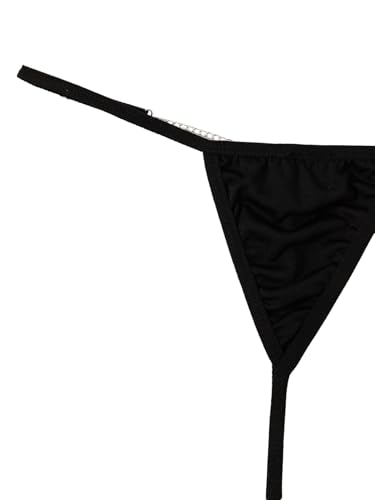 Image of RoseSeek Women's Sparkling Butterfly Chain Underwear Low Rise Cheeky G String Panty