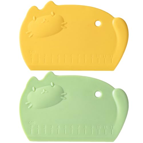 TOKIDNY Raspador de Masa de Silicona para Hornear 2piezas Diseño de Gato, Utensilios de Cocina Resistentes y Antiadherentes, Aptos para Lavavajillas Color Aleatorio