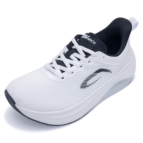 JARLIF Womens Wide Toe Box Shoes Arch Support Walking Sneakers Width Orthotic Tennis Shoes for Plantar Fasciitis Pain Relief US 6-11