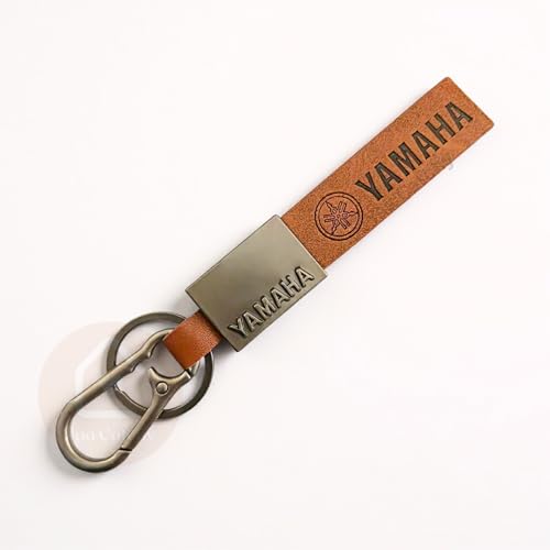 Image of Premium Leather Keychain Metal Hook Compatible with Durable Faux Leather Brown Strap with Heavy-Duty Alloy Clip Stylish Bike & Car Key Holder
