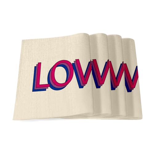 Set de table lin grand format antitache Pride LGBT Bi Love