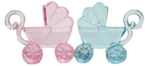 Pink Plastic Miniature Baby Stroller (144 Pieces)