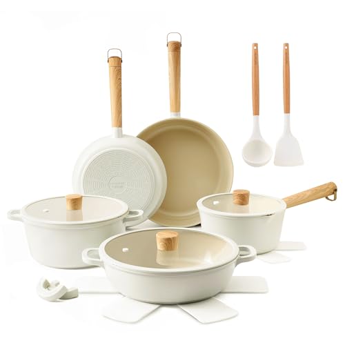 SENSARTE Ceramic Nonstick Cookware Set Non-toxic Healthy...