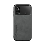 Kepuch Cellular Phone Case for Xiaomi Poco X4 Pro 5G - Silklike Black - Built-in Metal Plate - Magnetic