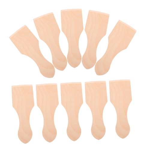 PERSELOSO 10個ミニ木製スパチュラ 用調理器具 木製ミニターンナー キッズキッチンおもちゃ 料理体験を楽しむシミュレーション用 素材の小さな