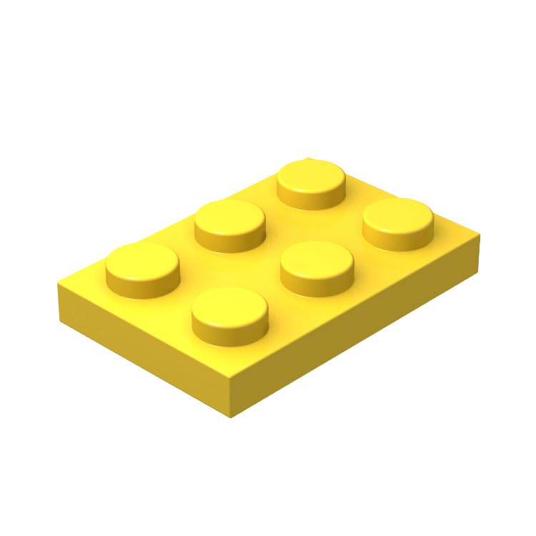 Classic Yellow Plates Bulk, 2x3 Building Plates Flat 100 Piece, Compatible with Lego Parts and Pieces: Yellow