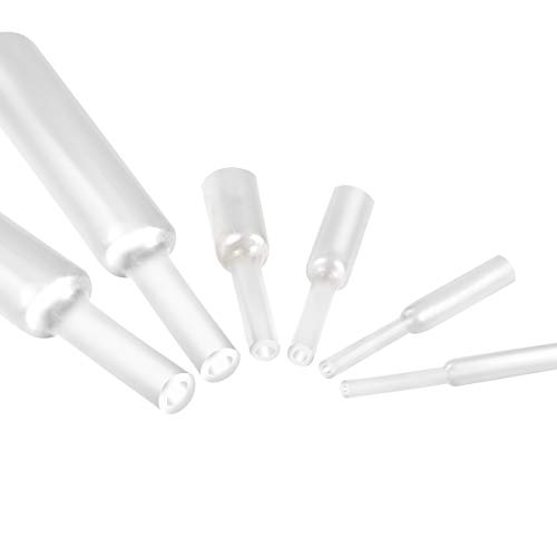 XHF UL Listed 3/32" 3:1 55Ft Waterproof Clear Heat Shrink Tubing Marine Grade Wire Cable Adhesive Lined Tube Insulation Seal Against Moisture Corrosion and Air Leakage