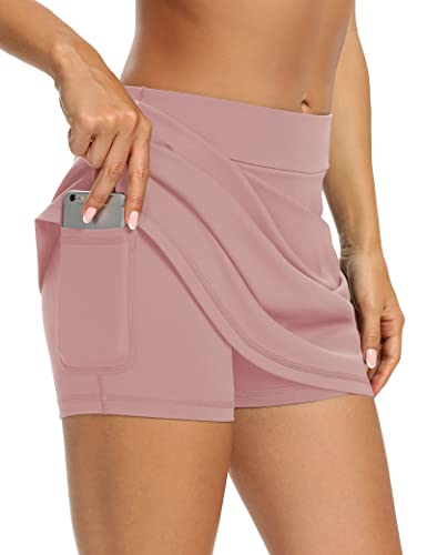 Image of LouKeith 19 inch Knee Length Skorts Skirts for Women Tennis Skirts Athletic Golf Skorts Casual Workout Skirt with Shorts Pockets