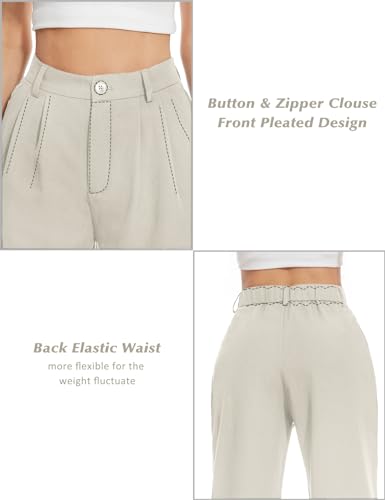 Tapata Women Wide Leg Pants High Waisted Dress Trousers Casual Elastic Pockets Business Work Slacks3