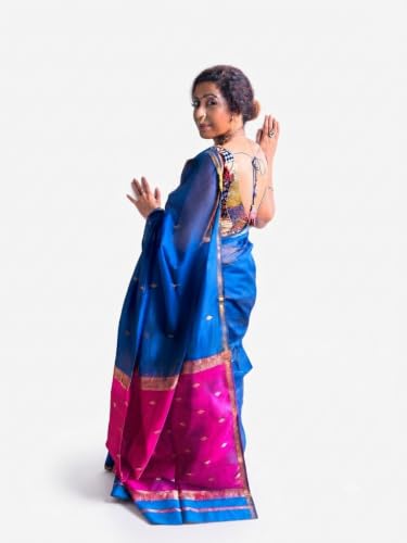 Generic magenta maheshwari silk saree – image 2