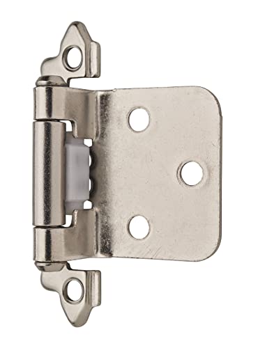 Amerock | Cabinet Hinge | Variable Overlay Hinge | Sterling Nickel | 2 Pack | Self-Closing Hinge | Face Mount Hinge | Cabinet Door Hinge #TOP2