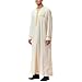 Arab Costume for Men Meditation Robe Tunic Thobes Jubba Muslim Mens Caftan Sackcloth Prayer Kaftan Night Gown Nightgown Shirt Men's Sleep Gowns Long Nightshirts A-Beige