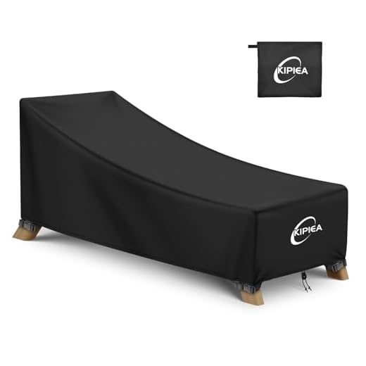 Kipiea Waterproof Patio Lounge Chair Covers for Outdoor Furniture, Heavy Duty Outdoor Chaise Lounge Cover with Anti UV and No Tears, No Fading (80"D x 28"W x 30"H)