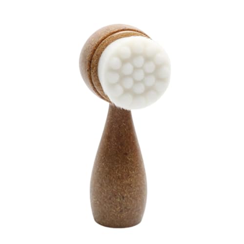 Double Sided Face Cleansing Brush,Manual Face Wash Brush - Stand Vertical Soft Bristle Facial Wash Brush Facial Brush for Delicate Dry Skins