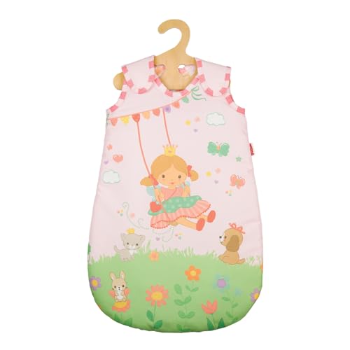 Heless 2593 - Sac de Couchage pour poupée Princesse Emily, en Rose, avec Motif Princesse Emily, pour poupées de 35 à 45 cm